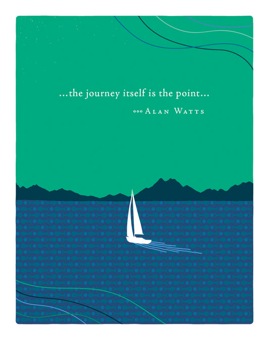 Positively Green Greeting Cards: Birthday - The journey itself is the point (Pack of 6)