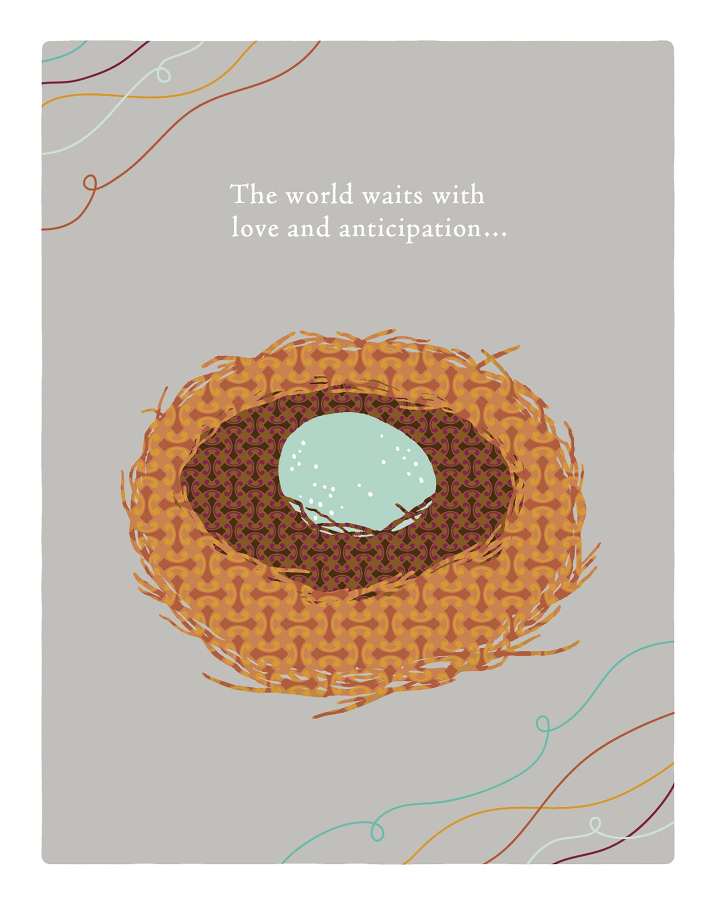 Positively Green Greeting Cards: Baby Shower - The World Waits with Love (Pack of 6)