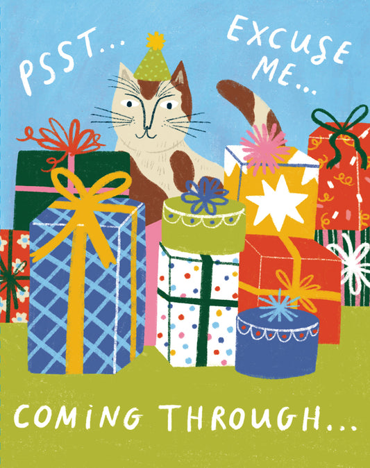 Love Muchly Greeting Cards: Birthday - Psst... Excuse me... Coming through (Pack of 6)