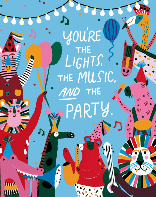 Love Muchly Greeting Cards: Birthday - You're the Lights, the Music, and the Party (Pack of 6)