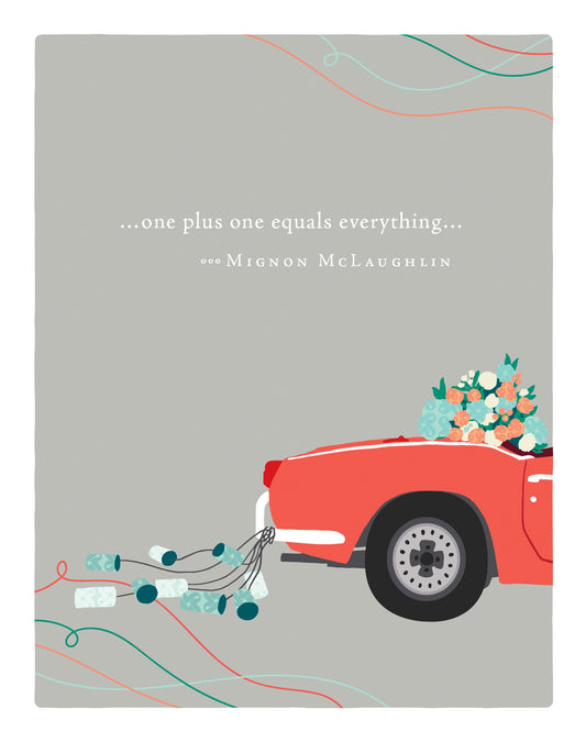 Positively Green Greeting Cards: Wedding - One plus one equals everything… (Pack of 6)